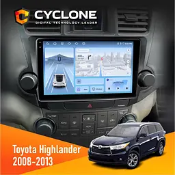 Штатна магнітола Toyota Highlander 2008-2013 Cyclone C10-012 4x64, DSP, 4G Cyclone (НФ-00007773)