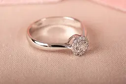 Каблучка з білого золота з діамантами 19 K-0196 - мініатюра 7