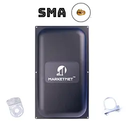 4G антена панельна MARKETNET Maxi MIMO SMA потужністю 2 х 24 dBi дії 800/900/1800/2100/2600 МГц
