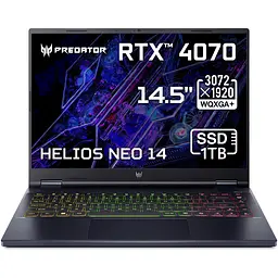 Ігровий ноутбук Acer Predator Helios Neo 14 PHN14-51-91WC Ultra 9 185H 51GHz, IPS, 32GB LPDDR5X, 1TB, RTX 4070 - мініатюра 3