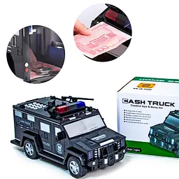 Дитячий сейф - скарбничка Поліцейська машина CASH TRUCK з кодовим замком та відбитком пальця - мініатюра 2