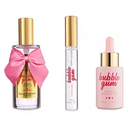 Набір (масажна олія, масажний гель, блиск для губ) Bijoux Indiscrets Bubblegum - мініатюра 2
