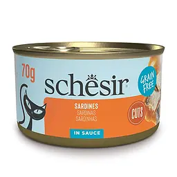 Вологий корм для котів Schesir Grill Sardines Шезір сардина в соусі натуральні консерви банка 70 г (111104)