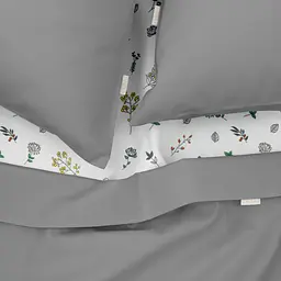 Комплект постільної білизни Cosas сімейний SHADOW CS6 2 x 160 x 220 см (Ranfors53_Graphite_FoliageBirds_160x2) - мініатюра 3
