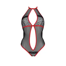 Сітчасте боді з мереживом на грудях Passion SATARA BODY L/XL red - мініатюра 3