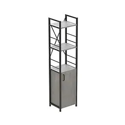 Етажерка 3/34 Ferrum-decor Серії Конект з тумбою 144x34x28 Чорний ДСП Бетон (FRD-104427)
