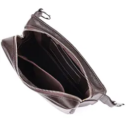 Прямокутна сумка бананка з якісної натуральної шкіри GRANDE PELLE 22575 коричнева - мініатюра 10