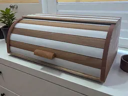 Деревʼяна хлібниця світла в смужку 44×27×17 см - мініатюра 6