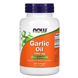 Натуральна добавка NOW Garlic Oil 1500 mg, 250 капсул