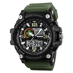 Чоловічий наручний годинник 012AGDPS ДПС Чорні з зеленим + Коробка Patriot acs0031016 - мініатюра 2