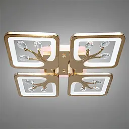 Стильна стельова LED-люстра в дитячу Diasha S8157/4G LED 3color — золото, 85 Вт, 37×37 см