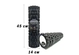 Масажний ролик Grid Roller 45 см v.2.1 Чорний EasyFit fit0024993