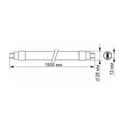 Лампочка Videx LED T8 24W 1.5M 6200K 220V, матовая (VL-T8-24156) - мініатюра 3