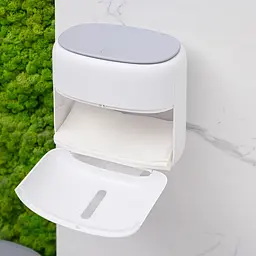 Тримач для туалетного паперу МВМ My Home 230x162x235 мм (BP-44 WHITE/GRAY) - мініатюра 12