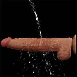 Фалоімітатор LoveToy Sliding-Skin Dual Layer Dong King Sized 34 см коричневий - мініатюра 10