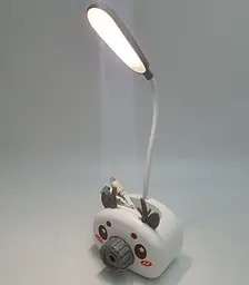 Настільна LED-лампа дитяча акумуляторна на гнучкій ніжці 22 см з органайзером точилкою та підставкою для телефону світильник Elite EL-2178 біла - мініатюра 5
