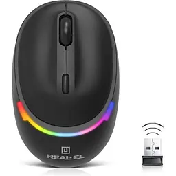 Комп'ютерна мишка Real-El RM-440W Wireless/Bluetooth Black (EL123200045) - мініатюра 3