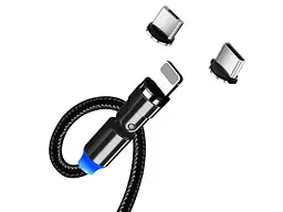 Кабель ColorWay USB-Lightning/microUSB/USB-C Magnetic Rotation 540 1m Black (CW-CBUU037-BK) - мініатюра 6