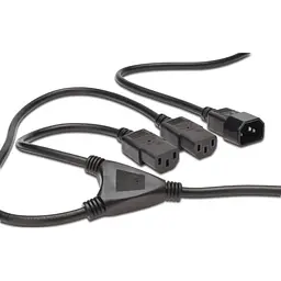 Кабель живлення Digitus C14 > 2xC13, 1.7м, чорний teh0013667