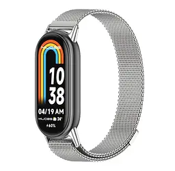 Ремінець металевий Mijobs міланське плетіння для фітнес браслета Xiaomi Smart Band 9 Silver - мініатюра 2