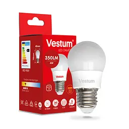 Світлодіодна лампа Vestum G45 4W 3000 K 220V E27 1-VS-1206 - мініатюра 3