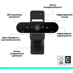 Веб-камера Logitech Brio 4K Graphite (960-001718/960-001746/960-001419) [139713] - мініатюра 5