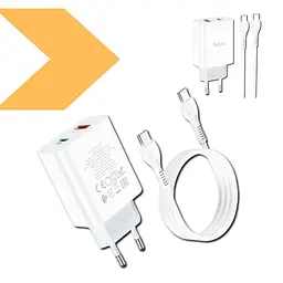 Мережевий зарядний пристрій HOCO N21 Topspeed PD30W QC3.0 Type-C to Type-C (33268-01_340) - мініатюра 2