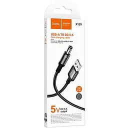 Кабель Hoco X129 Advantage 5V charging cable USB to DC5.5 Black - мініатюра 2