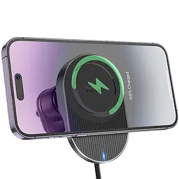 Тримач із бездротовим зарядним Hoco HW12 Guardian magnetic wireless air outlet 15W - мініатюра 6