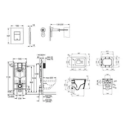 Комплект 4 в 1: Інсталяція GROHE Rapid SL 3 в 1 3884966Q + Унітаз безободковий Kroner Eifel WHI483429 TORNADO з сидінням Slim Duroplast / Soft-close / Quick relase KE483429WHIT (3884966KE483429) - мініатюра 2