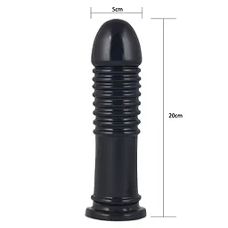 Велика анальна пробка LoveToy King-Sized 21 см (чорний) - мініатюра 5