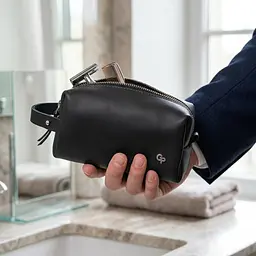 Шкіряна косметичка для чоловіків Grande Pelle 11507 чорний - мініатюра 2