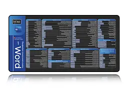 Великий килимок для мишки WorkPlaceShop Поєднання клавіш для Word 600 x 300 мм