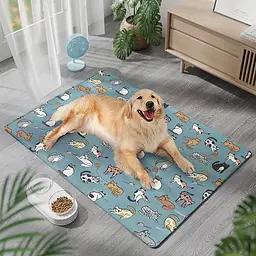 Літня охолоджувальна підстилка для котів Derby Ice Silk Summer Pet Cooling Mat Cat Pattern - Blue 65х90 см