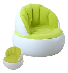 Надувне садове крісло Sofa AND LY-10 для відпочинку 85 х 85 х 74 см. високоякісна бавовна + міцна ПВХ з вологостійким покриттям Зелений - мініатюра 4