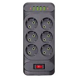 Мережевий фільтр-подовжувач POWER 6 розеток 6 USB 3 метри Yiwu HP-5-15 - мініатюра 15