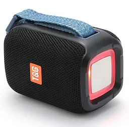 Портативна бездротова Bluetooth колонка T&G TG-339 з потужним звучанням LED-підсвічуванням та ремінцем для перенесення Чорний - мініатюра 3