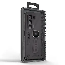 Чехол для Infinix Hot 60 5G, Proover, черный, с подставкой и магнитом, противоударный, ударопрочный, бронированный, панель-накладка, защита всего корпуса, термополиуретан (TPU) + поликарбонат (PC), ArmorStandart (ARM87288) - мініатюра 3