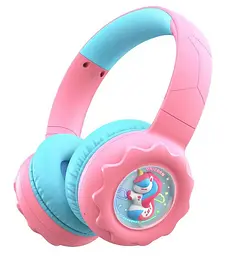 Дитячі бездротові навушники з єдинорогом Onikuma B-75 з Bluetooth 5.4, RGB підсвіткою Рожеві