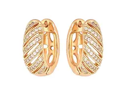 Сережки Xuping англійська застібка Позолота 18K "Візерунок з кристалами" арт.307155