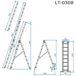 Драбина Intertool LT-0308 [140439] - мініатюра 5