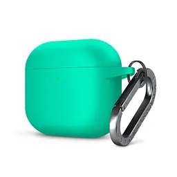 Силіконовий чохол для навушників Apple AirPods 3, Hang Case, бірюзовий, ультратонкий захисний кейс товщиною 2 мм, захист від подряпин, пилу та ударів, компактний, з карабіном для кріплення, ArmorStandart (ARM60316)