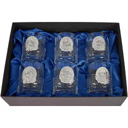 Подарунковий набір склянок Boss Crystal "Козаки" зі срібними накладками