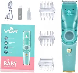 Безшумна машинка для стрижки дітей та немовлят VGR Baby V-151, Бездротовий тример 3 насадки з витяжкою