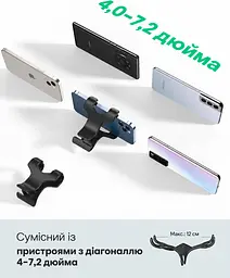 Тримач для телефона на гнучкому кронштейні UGREEN LP113 90 см для телефонів 4–7,2″ зі струбциною для поверхонь завтовшки до 80 мм з обертанням затискача на 360° із захисними силіконовими накладками чорний (80906) - мініатюра 5