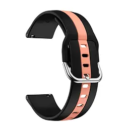 Ремінець для Samsung Galaxy Watch 4 40mm - чорно-рожевий ширина кріплення 20мм силікон Watchbands D2 Normal (W37-2WB88637662) - мініатюра 2