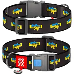 Нашийник для собак Waudog Nylon з QR паспортом, Дім, пластиковий фастекс, XXL, 46-70х3,5 см