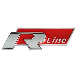 Емблема напис RLine срібло+Чорна 76.8х24.3мм метал (на скотчі)