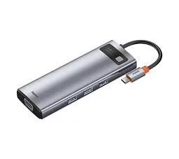Адаптер USB Хаб Baseus Metal Gleam 9-in-1 Multifunctional Type-C HUB Docking Station Gray CAHUB-CU0G - мініатюра 3