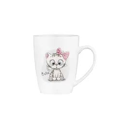 Чашка ARDESTO Cute, 320мл, порцеляна, нержавіюча сталь, білий (AR3040BS) - мініатюра 4